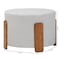 Baxton Studio Finlay Modern Japandi Light Grey Boucle Fabric and Walnut Brown Finished Wood Ottoman Footstool 242-13436-ZORO - alternate 3